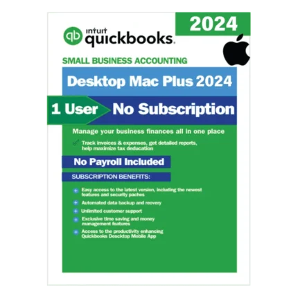 QuickBooks Desktop Mac Plus 2024 – No Subscription – USA Version (1 User)