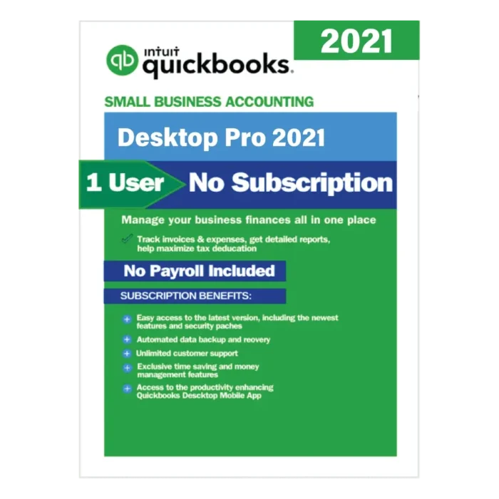 QuickBooks Desktop Pro 2021 – No Subscription