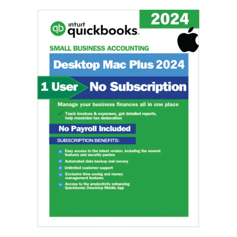 QuickBooks Desktop Mac Plus 2024 – No Subscription – USA Version (1 User)